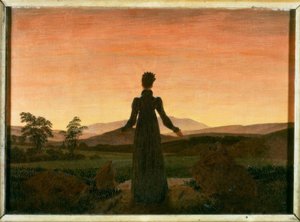 夕日の前の女性 作： Caspar David Friedrich